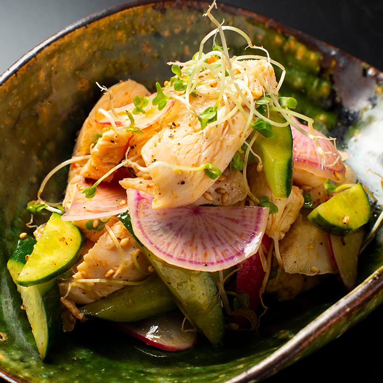 山椒香る蒸し鶏